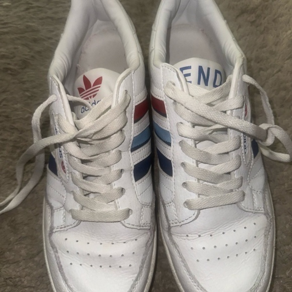 Adidas White and Red Sneakers with Classic Design